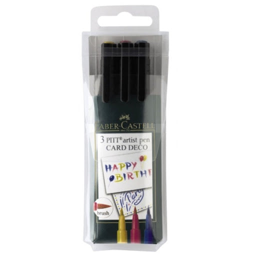 FABER-CASTELL PITT ARTIST PEN CARD SET/3 - Al Masam Stationery LLC Main image