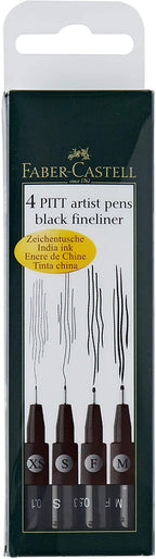 FABER-CASTELL PITT Artist Pen Wallet of 4 - Al Masam Stationery LLC