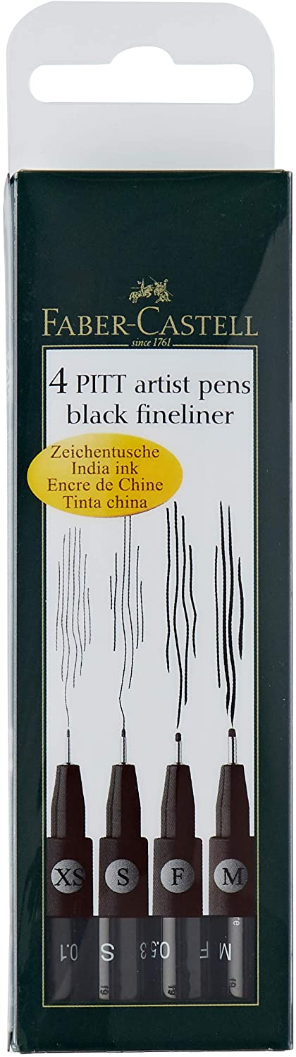 FABER-CASTELL PITT Artist Pen Wallet of 4 - Al Masam Stationery LLC