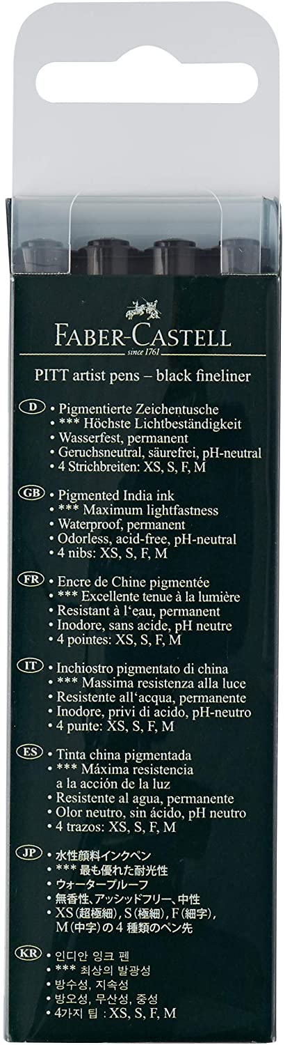 FABER-CASTELL PITT Artist Pen Wallet of 4 - Al Masam Stationery LLC