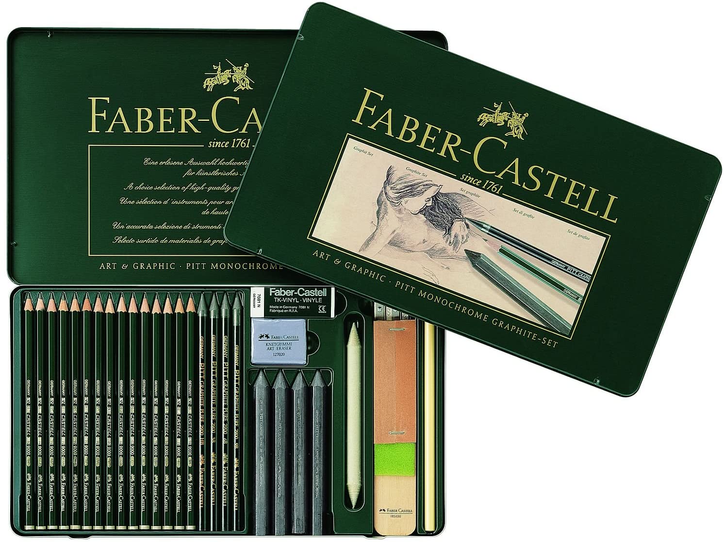 FABER-CASTELL PITT GRAPHITE SET TIN OF 29 - Al Masam Stationery LLC Main image