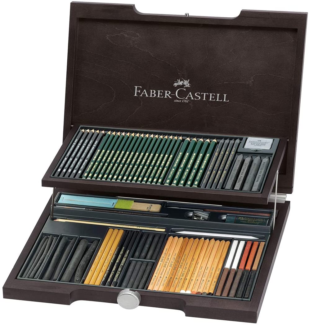 FABER-CASTELL PITT Monochrome wood case assortment - Al Masam Stationery LLC Main image