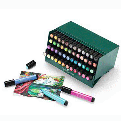 FABER-CASTELL PTT ARTIST PEN BIG BRUSH BOX OF 48 - Al Masam Stationery LLC Main image