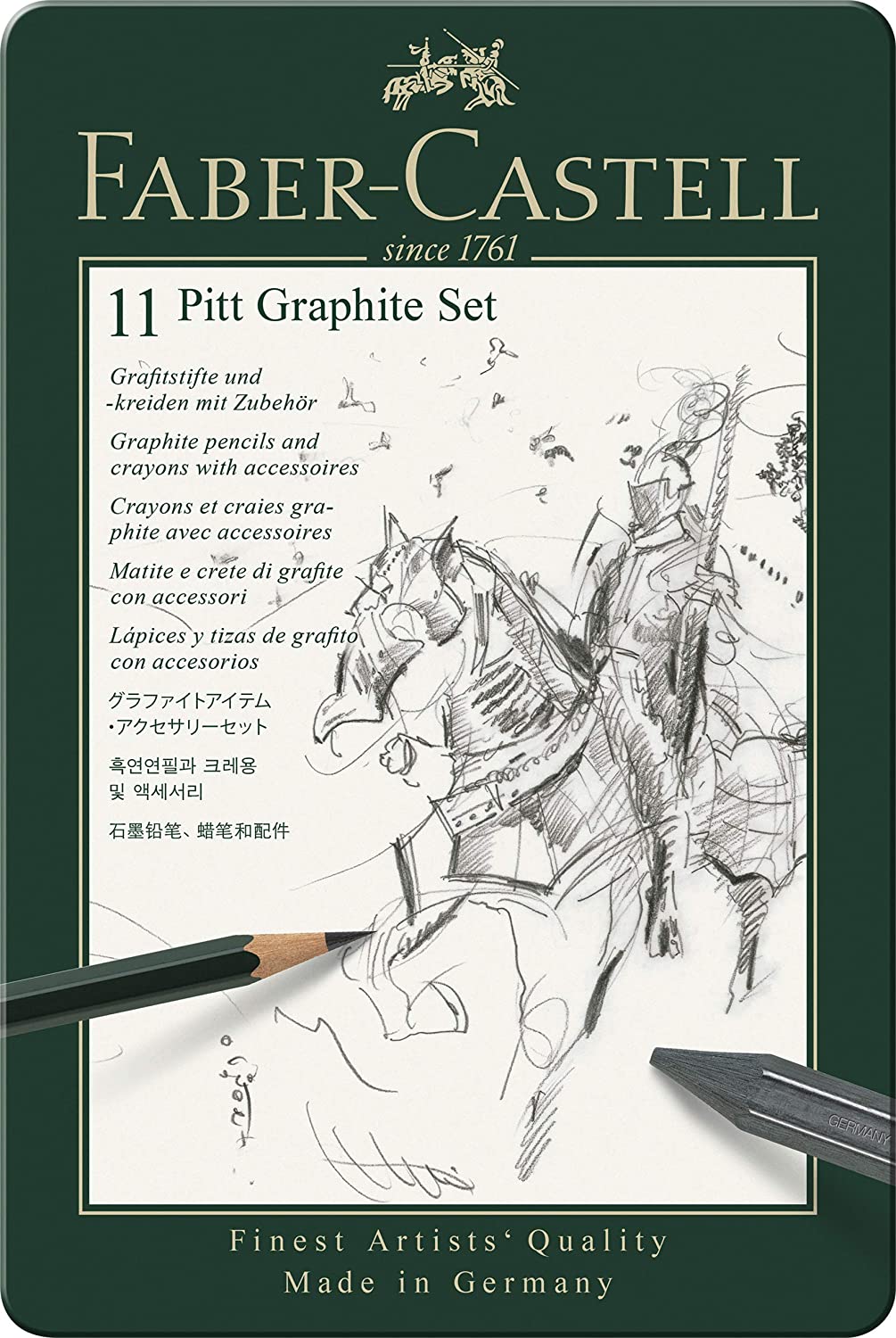 FABER-CASTELL Set 11 PITT Graphite tin - Al Masam Stationery LLC Main image