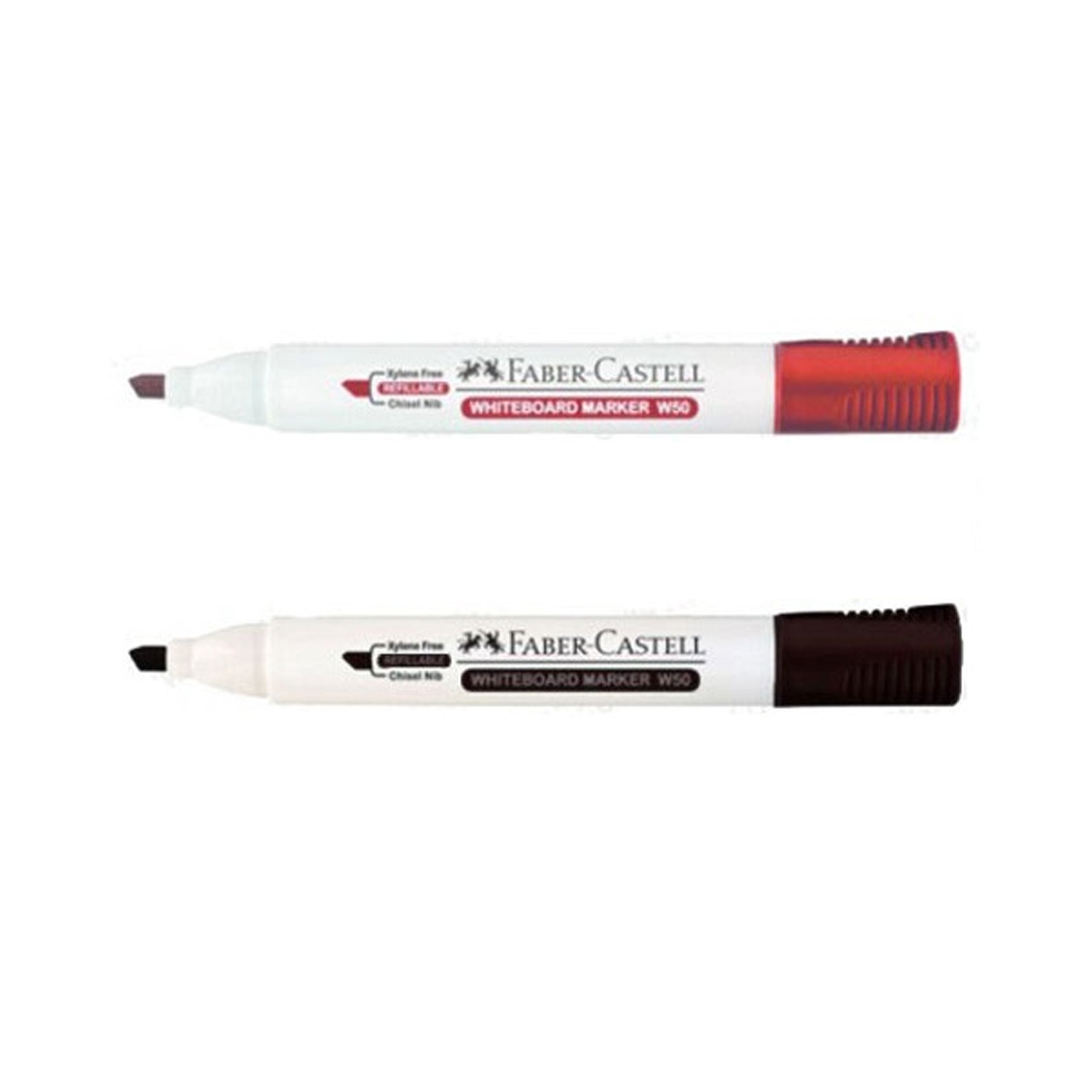 FABER-CASTELL W/B MARKER(W50) B/C OF2 BK&RD C/TIP-253971 - Al Masam Stationery LLC Main image