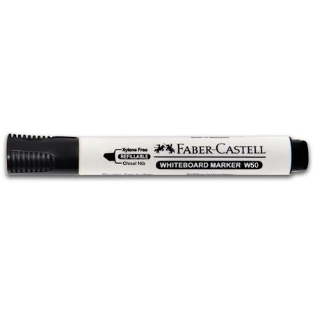 FABER-CASTELL W/board Marker (253959) W50 Chisel 1pc Blister Blk - Al Masam Stationery LLC Main image