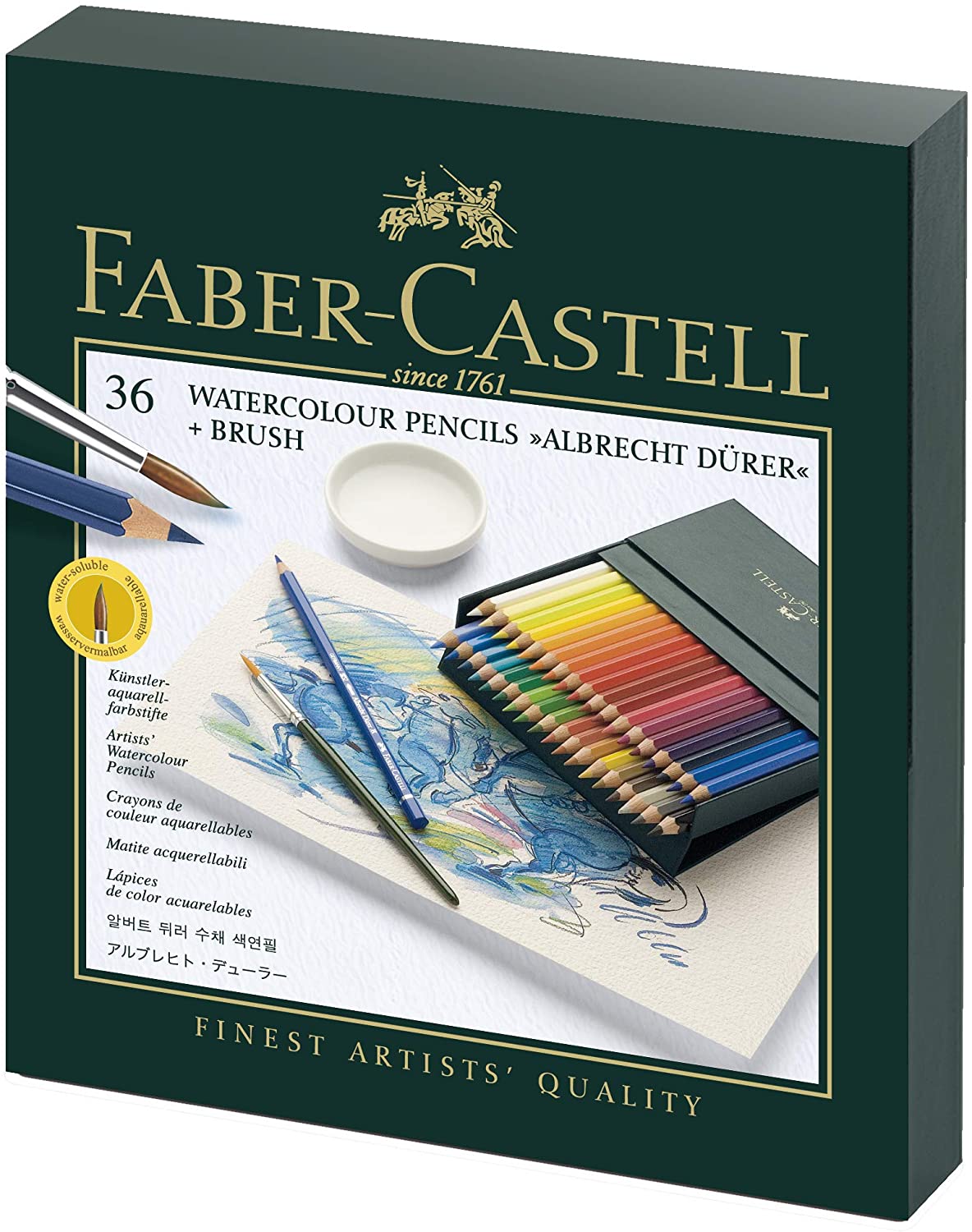 FABER-CASTELL WATER COLOR PENCIL A.DURER STUDIO BOX OF 36 - Al Masam Stationery LLC Main image