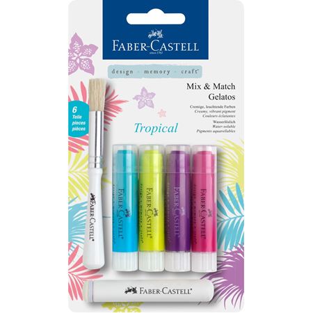 FABER-CASTELL Water sol.crayons Gelatos Tropical 6 parts BC - Al Masam Stationery LLC Main image