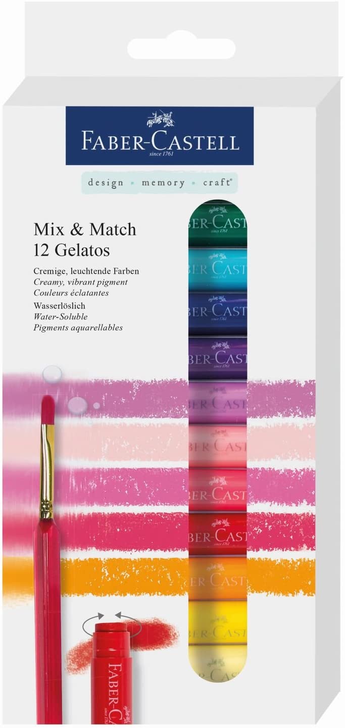 FABER-CASTELL Water soluble crayons Gelatos set of 12 - Al Masam Stationery LLC Main image