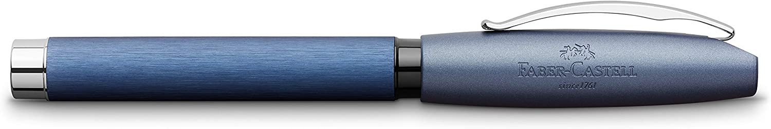 FABER-CASTELL Fountain Pen Essentio Aluminium Blue F - Al Masam Stationery LLC