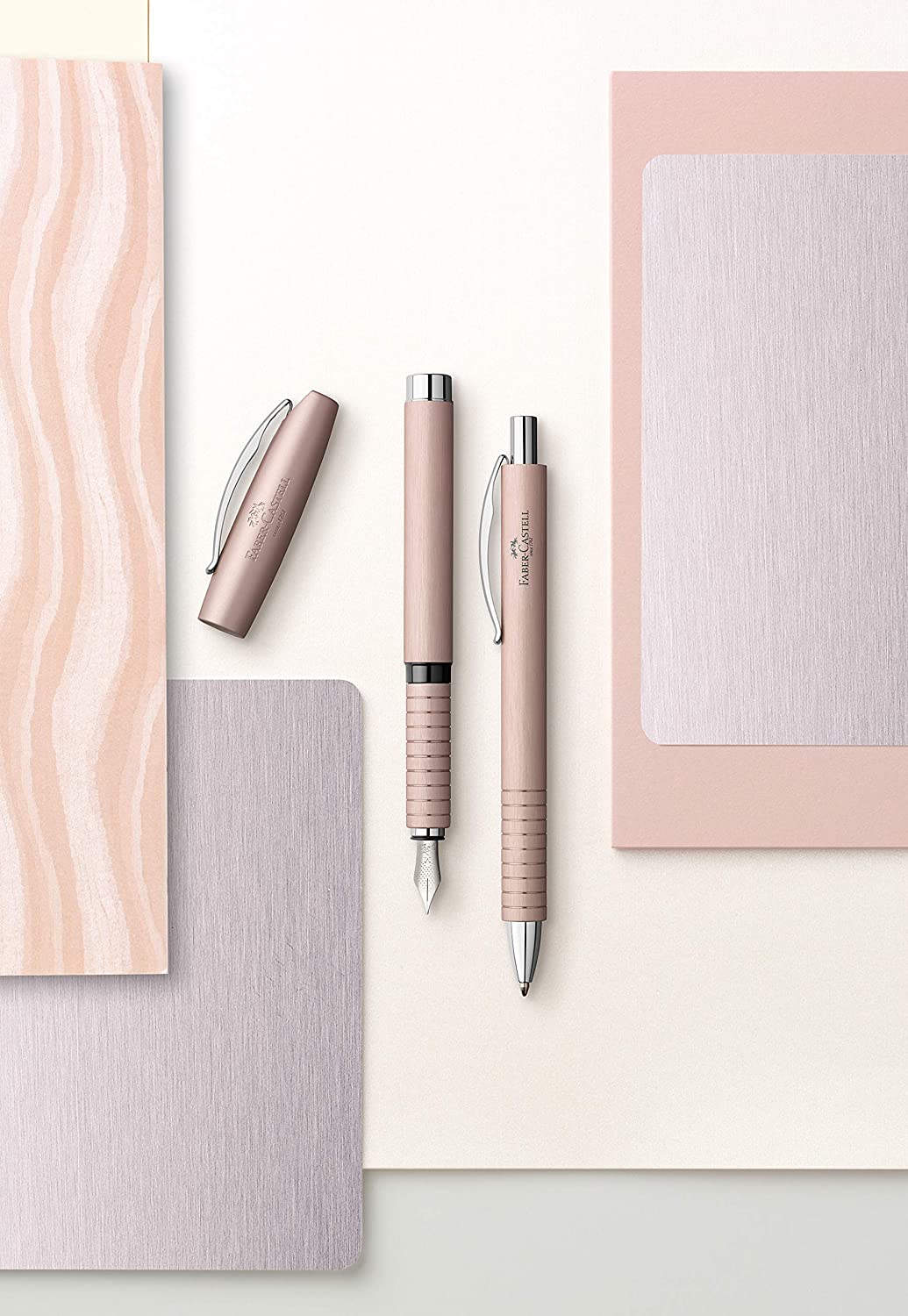 FABER-CASTELL Fountain Pen Essentio Aluminium Rose F - Al Masam Stationery LLC Main image