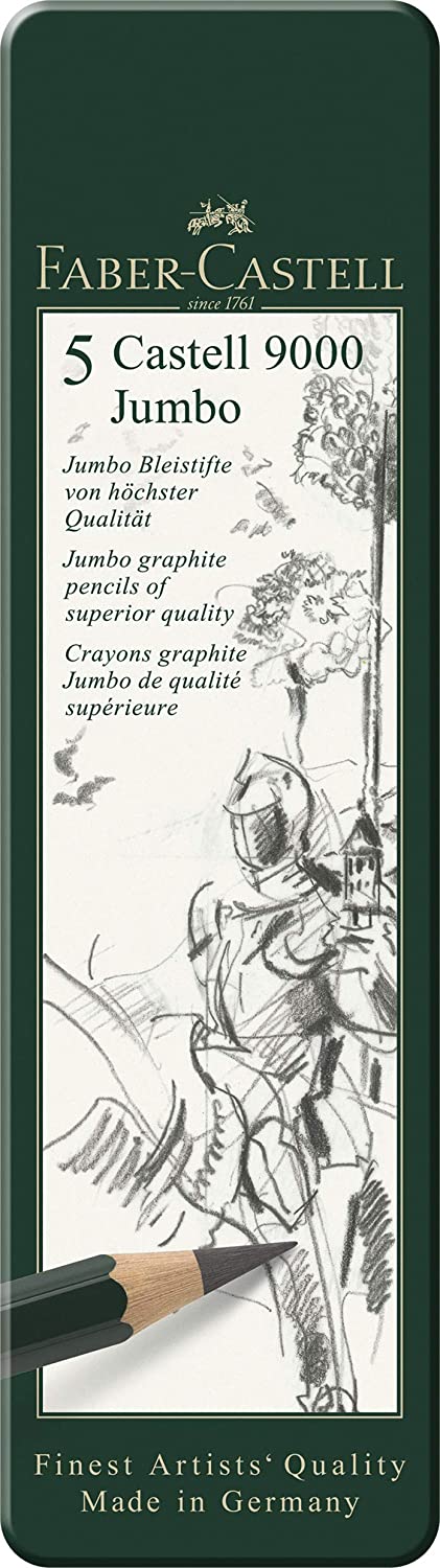FABER-CASTELL Graphite pencil CASTELL 9000 Jumbo 5ct tin - Al Masam Stationery LLC Main image