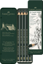 FABER-CASTELL Graphite pencil CASTELL 9000 Jumbo 5ct tin - Al Masam Stationery LLC
