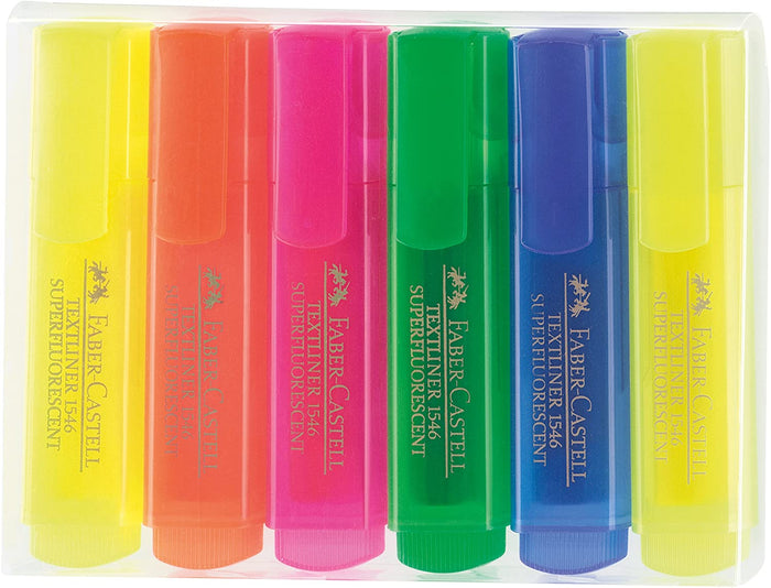 FABER-CASTELL Super-Fluorescent Highlighter - (Pack of 6) - Al Masam Stationery LLC