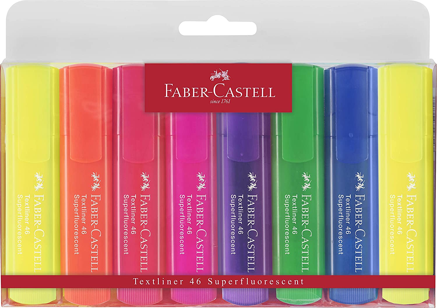 FABER-CASTELL Super-Fluorescent Highlighter Wallet of 8 - Al Masam Stationery LLC Main image