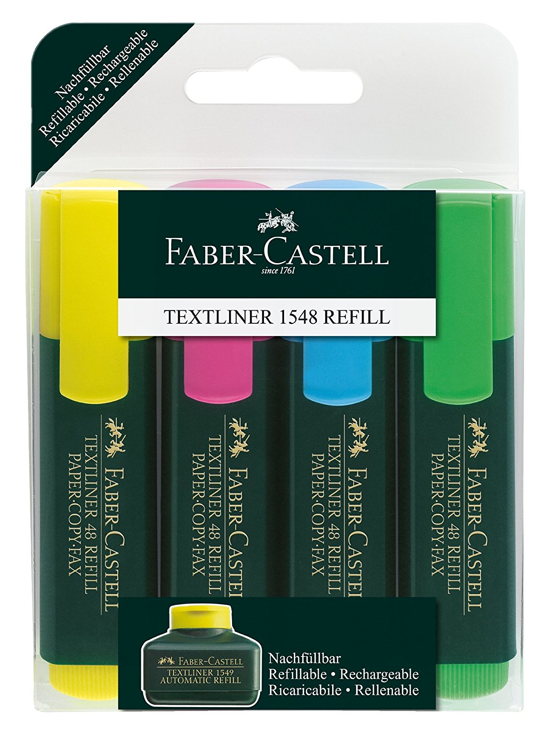 HIGHLIGHTER Fabercastell MULTICOLOUR Pack of 4 - Al Masam Stationery LLC Main image