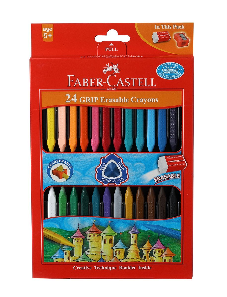 FABER-CASTELL Grip Erasable Crayons 90mm - Al Masam Stationery LLC Main image