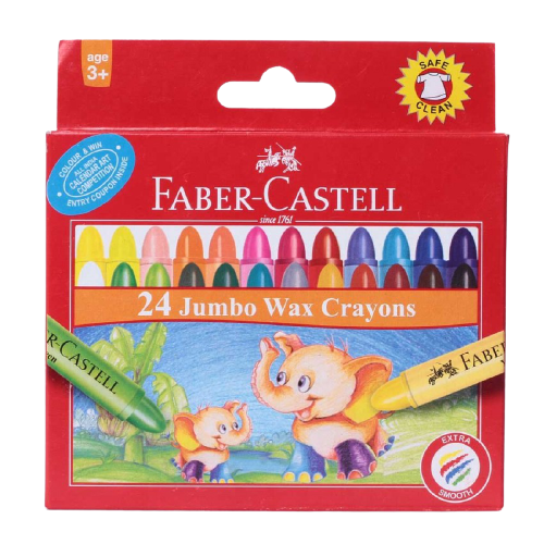 FABER-CASTELL Jumbo Wax Crayons Round 90mm 11mm - Al Masam Stationery LLC Main image