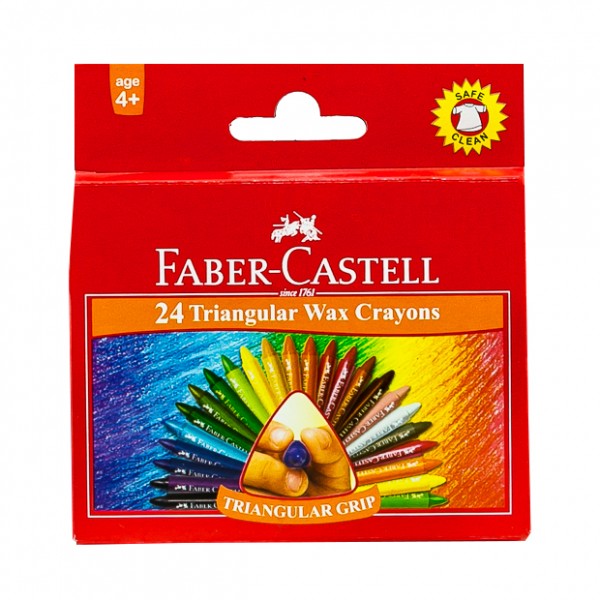 FABER-CASTELL Triangular Wax Crayons 90mm 11mm - Al Masam Stationery LLC Main image
