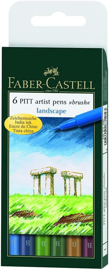 FABER-CASTELL PITT Artist Drawing Ink Pen Landscape colors - Al Masam Stationery LLC Main image