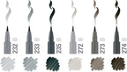 FABER-CASTELL PITT Artist Drawing Ink Pen Shades Of Grey - Al Masam Stationery LLC