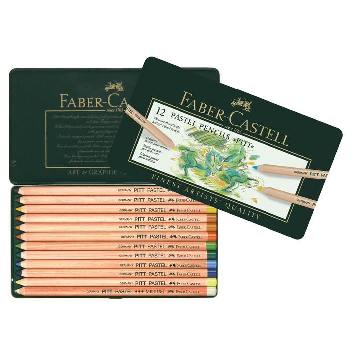 FABER-CASTELL PITT Pastel Pencils - (Tin of 12) - Al Masam Stationery LLC Main image