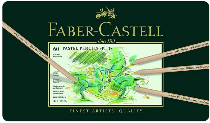 Faber-Castell Pitt Pastell Pencil with a sharpened pastel-colored tip, designed for art and sketching.