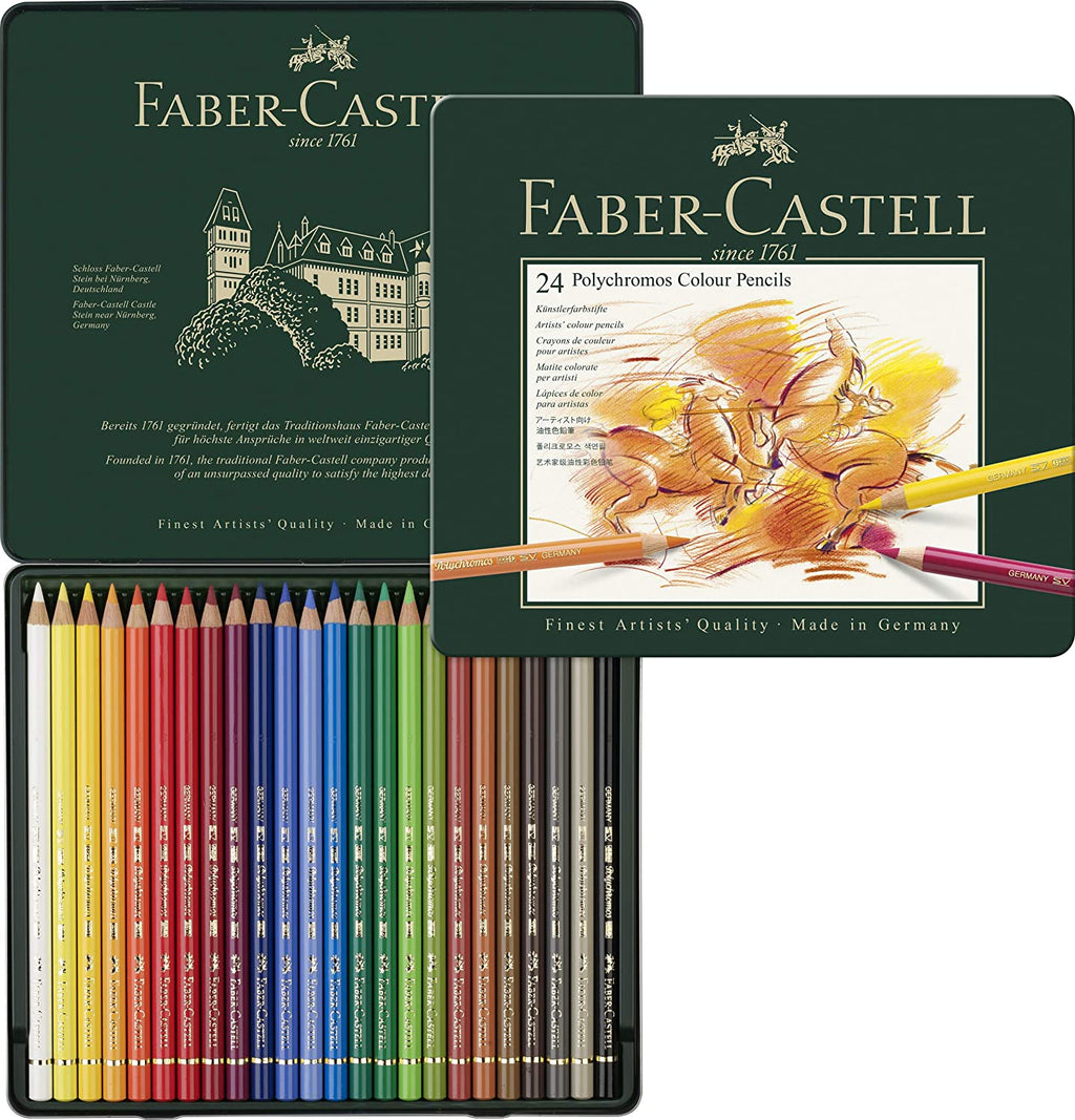 FABER-CASTELL Polychromos Artists Color Pencils - (24 Pcs) - Al Masam Stationery LLC
