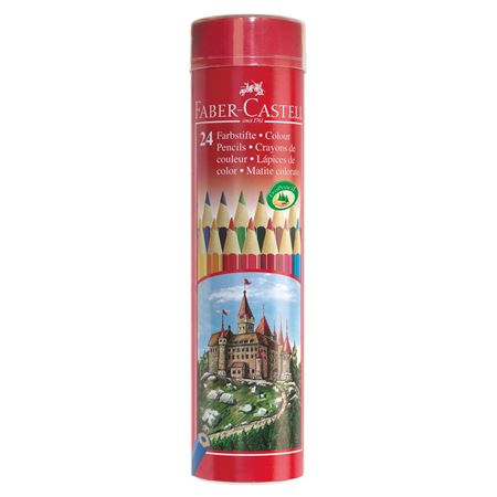 FABER-CASTELL Round Tin 24 Col Redline Colour Pencil - Al Masam Stationery LLC Main image