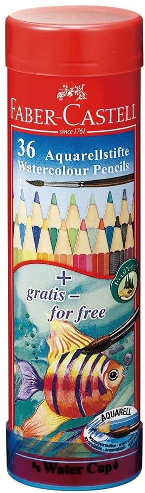 FABER-CASTELL Round Tin 36 Color (Fish) - Al Masam Stationery LLC Main image