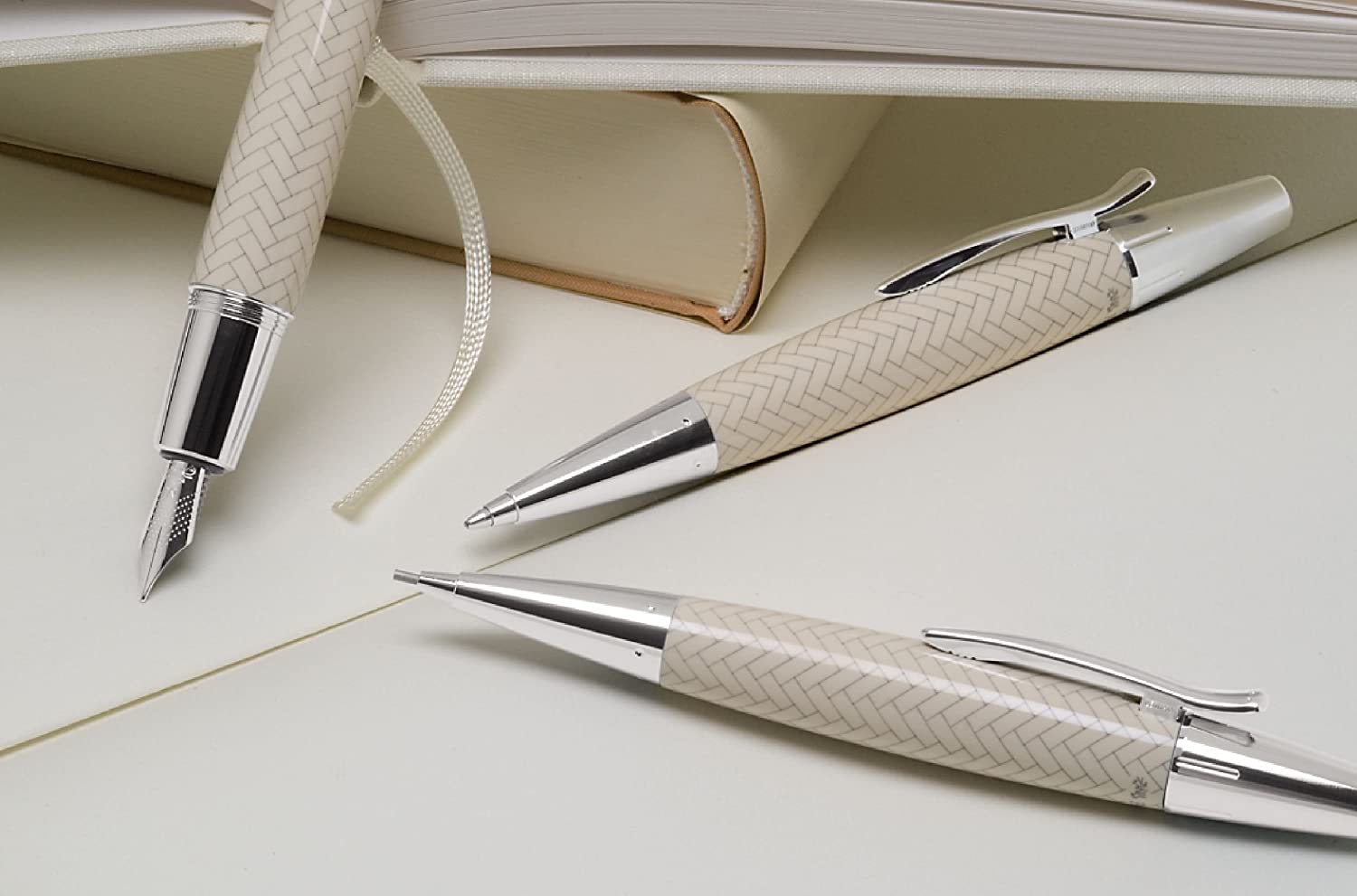 FABER-CASTELL E-MOTION F/PEN RESIN II IVORY - Al Masam Stationery LLC