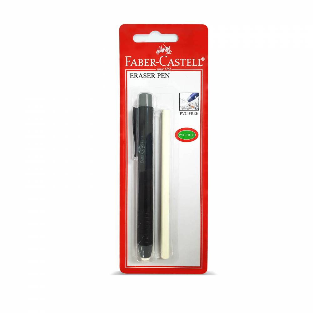 FABER-CASTELL EARSER PEN STANDARD COLOR IN BLISTER 1PC+1REFILL - Al Masam Stationery LLC Main image