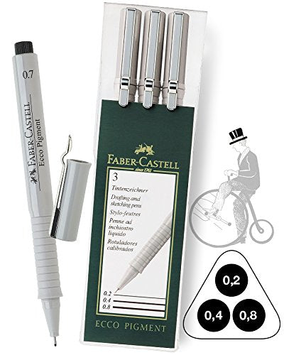FABER-CASTELL ECCO PIGMENT SET/3-0.2/0.4/0.8 - Al Masam Stationery LLC Main image