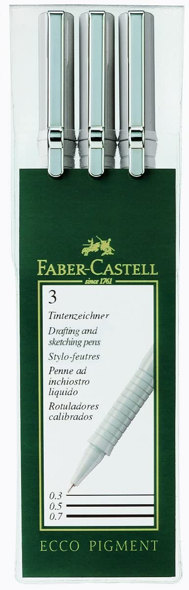 FABER-CASTELL ECCO PIGMENT SET/3 0.3/0.5/0.7 - Al Masam Stationery LLC Main image