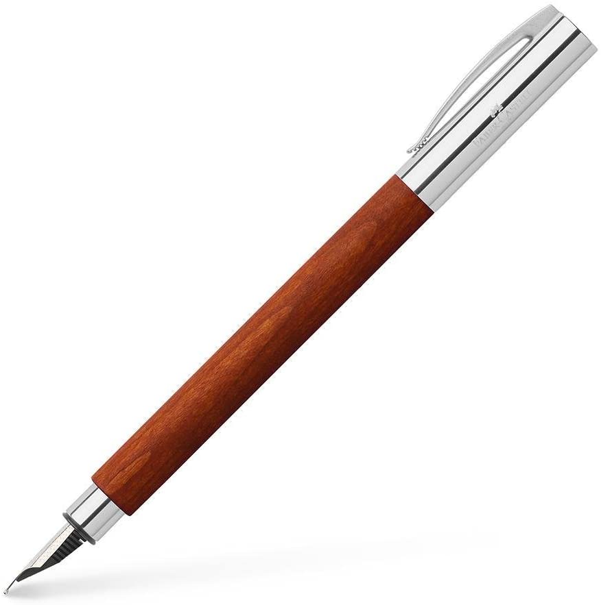 FABER-CASTELL Fountain pen AMBITION pearwood Brown EF - Al Masam Stationery LLC Main image