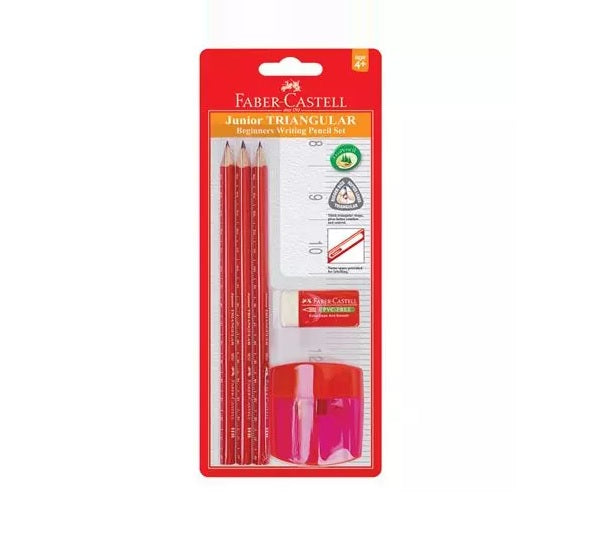 FABER-CASTELL Junior Grip Pencil + Ruler + Eraser + Sharpener - Al Masam Stationery LLC Main image