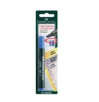 FABER-CASTELL MARKER CHISEL TIP BLUE BLISTER - Al Masam Stationery LLC Main image