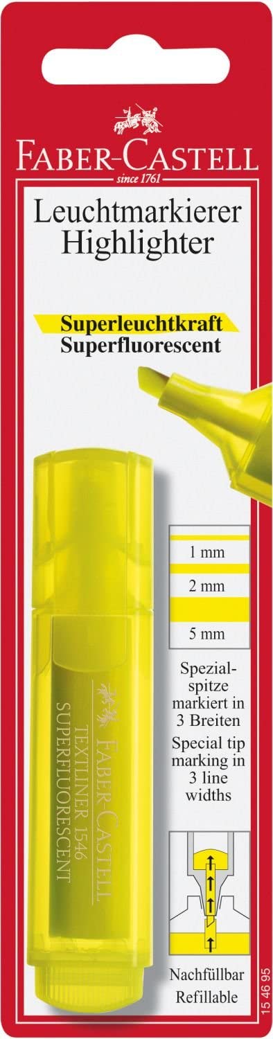 FABER-CASTELL TEXTLINER 1546 YELLOW BLISTER - Al Masam Stationery LLC Main image