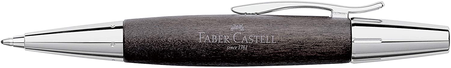 FABER-CASTELL TWIST BALLPEN WOOD CHROME BLAC - Al Masam Stationery LLC Main image