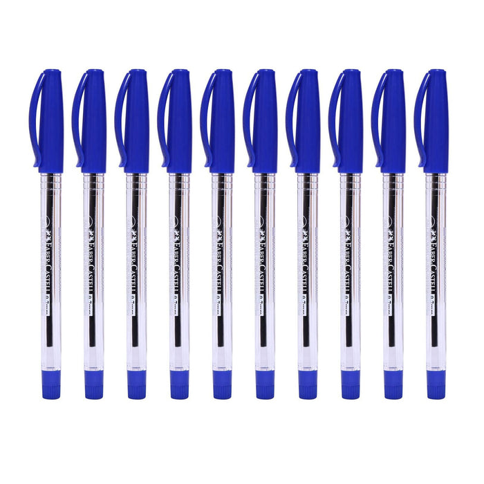 FABER-CASTELL Ball Point Pen 0.7mm Blue (Blister of 10) - Al Masam Stationery LLC