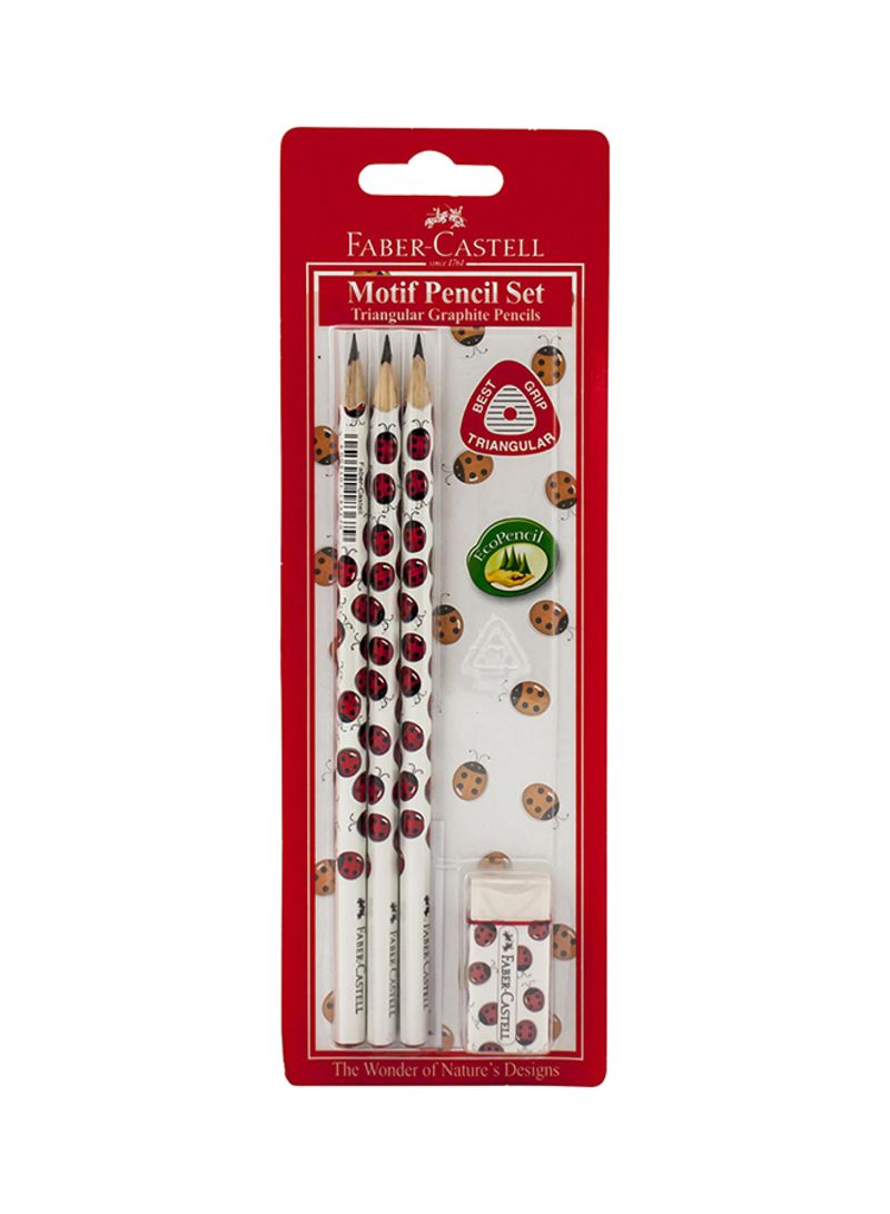 FABER-CASTELL Blister of 3pc Triangular Pencil Lady Bird Motif Secondary image