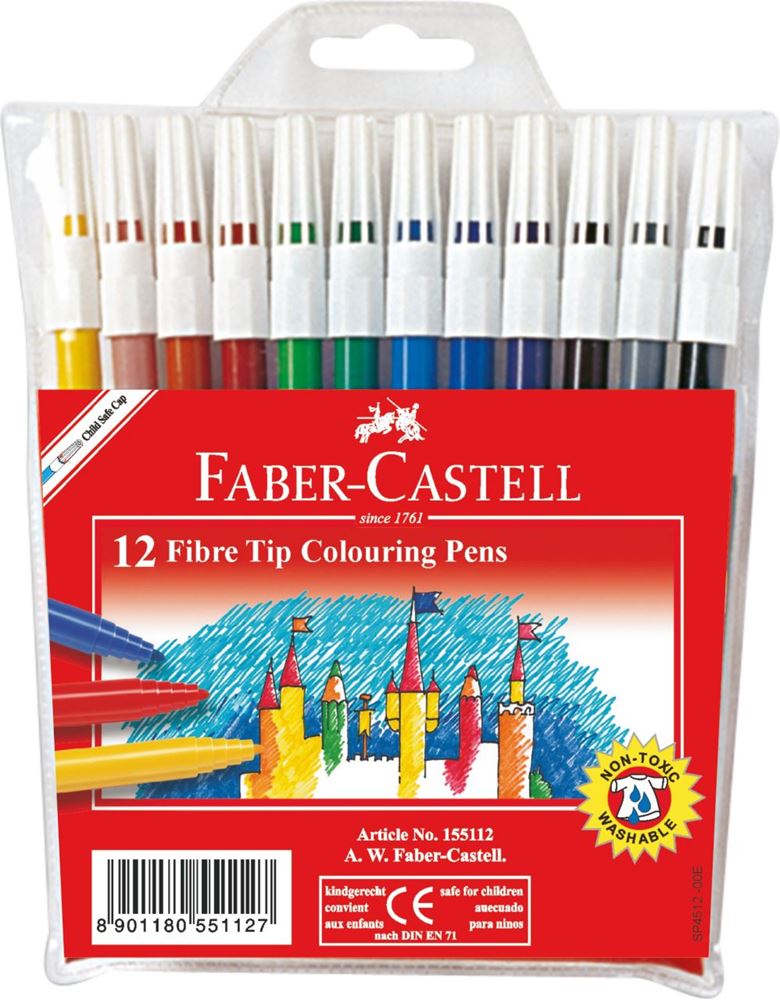 FABER-CASTELL Fibre Tip Pens - (Pack of 12) - Al Masam Stationery LLC Main image