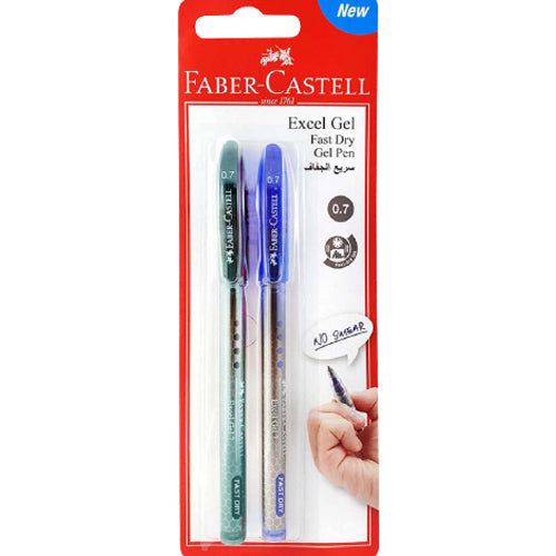 FABER-CASTELL Gel pen Excel Gel 0.7 Blue/Black 2x BC - Al Masam Stationery LLC Main image