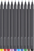 FABER-CASTELL Grip Fine Pen Plastic Wallet of 10 colors 0.4mm - Al Masam Stationery LLC