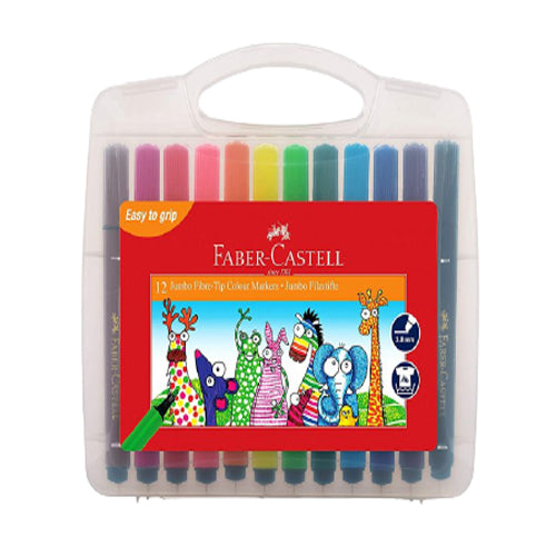 FABER-CASTELL Jumbo Fibre Tip Colour Markers Box - Al Masam Stationery LLC Main image