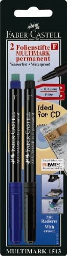 FABER-CASTELL MULTIMARK BLISTERCARD2 BLU/BLK - Al Masam Stationery LLC Main image
