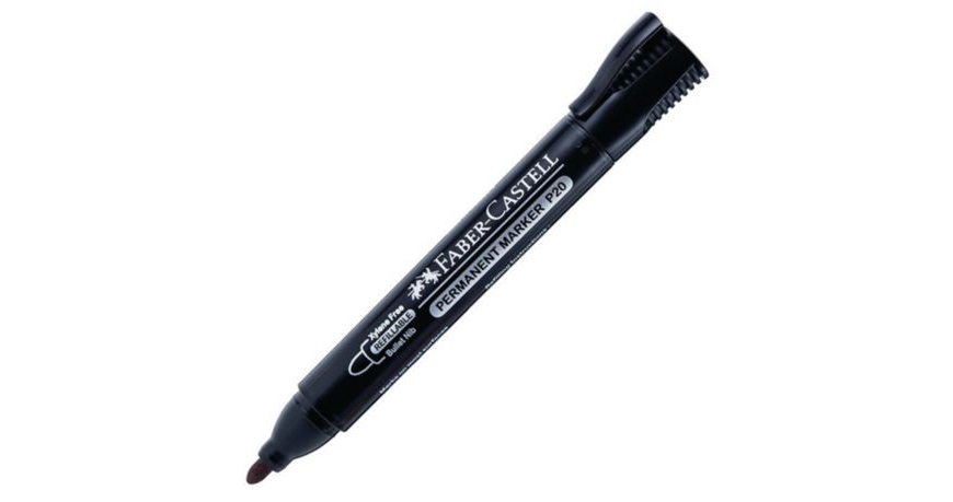 FABER-CASTELL Permanent Marker 254199 P20  Black Bullet Tip - Al Masam Stationery LLC Main image