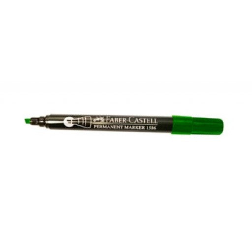 FABER-CASTELL Permanent Marker Chisel Green 12pc Box - Al Masam Stationery LLC Main image