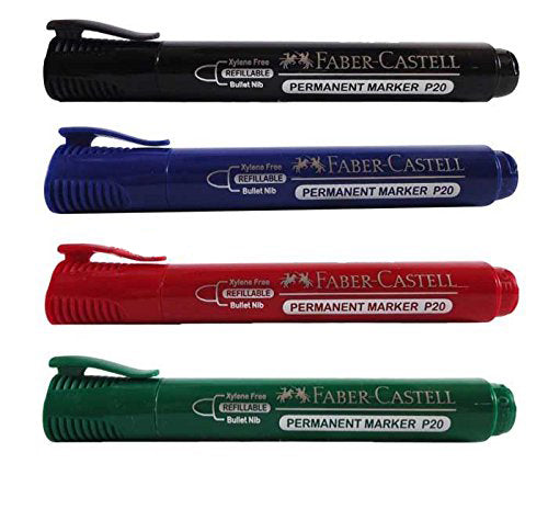 FABER-CASTELL Permanent Marker P20 Bullet Tip Set - Al Masam Stationery LLC Main image