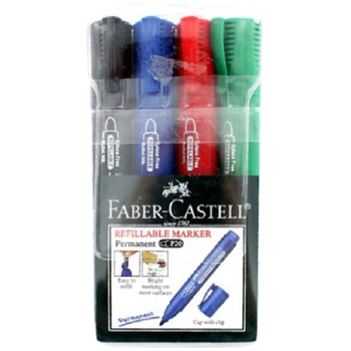 FABER-CASTELL Permanent Marker P50(253944)Set of 4 Chisel Tip - Al Masam Stationery LLC Main image